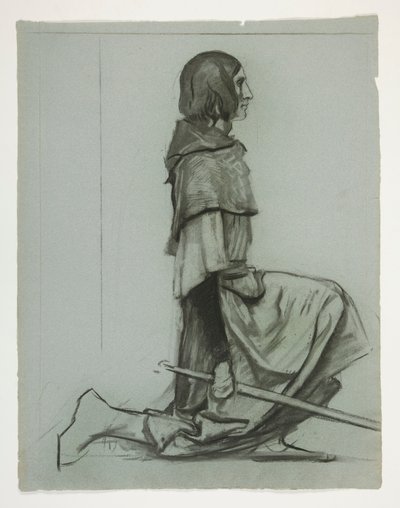 Study for The Key to the Castle, from The Quest of the Holy Grail (a series of fifteen paintings for the Boston Public Library, completed in 1901) by Edwin Austin Abbey
