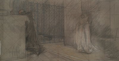 Study for The Priest and the Great Lady by Edwin Austin Abbey