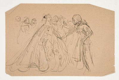 Study for The Quest of the Holy Grail (series of fifteen paintings for the Boston Public Library, completed in 1901) by Edwin Austin Abbey