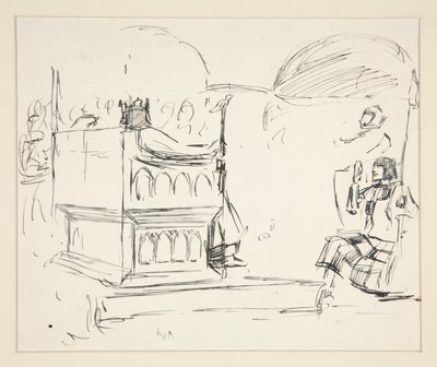 Study for The Quest of the Holy Grail (series of fifteen paintings for the Boston Public Library, completed in 1901) by Edwin Austin Abbey