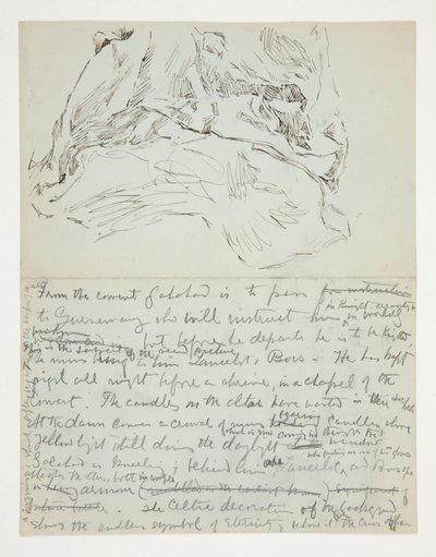 Study for The Quest of the Holy Grail (series of fifteen paintings for the Boston Public Library, completed in 1901): Study of Drapery by Edwin Austin Abbey
