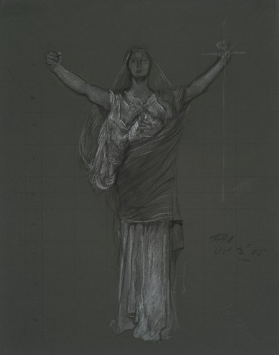Study for Allegorical Figure of Law, Rondel in the Rotunda of the Pennsylvania State Capitol Building, Harrisburg, 1902-1911 by Edwin Austin Abbey