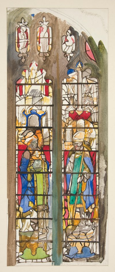 Study for an Unidentified Stained Glass Window with Saints by Edwin Austin Abbey