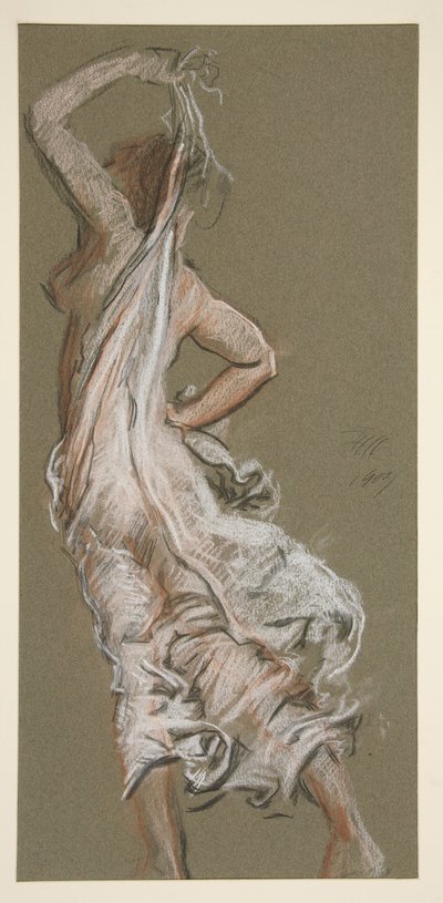 Study for figure of 5 pm by Edwin Austin Abbey