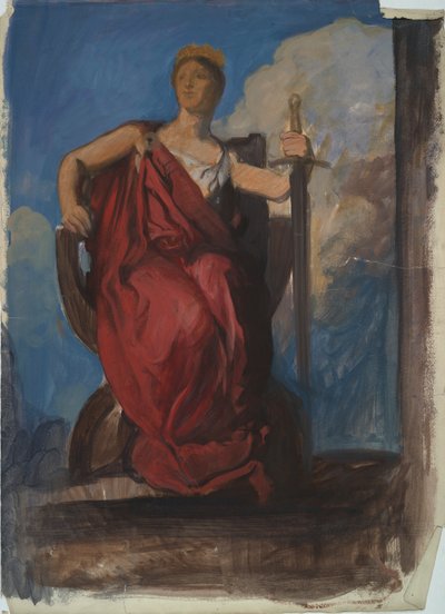 Study for figure of The Genius of Pennsylvania by Edwin Austin Abbey