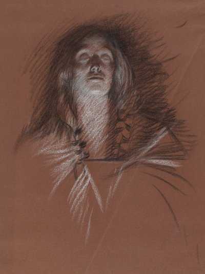 Study for Head of a Celtic Woman, from The Play Scene, Hamlet, Act 3, Scene 2 by Edwin Austin Abbey