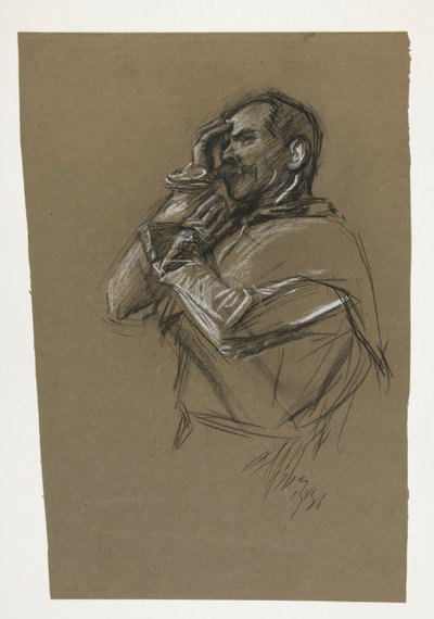 Study for one of the murals from The Quest of the Holy Grail (a series of 15 paintings for the Boston Public Library, completed in 1901) by Edwin Austin Abbey