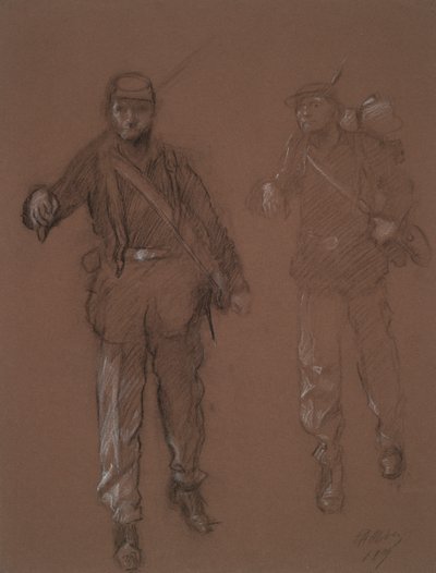 Study for the Figures of Two Civil War Soldiers by Edwin Austin Abbey