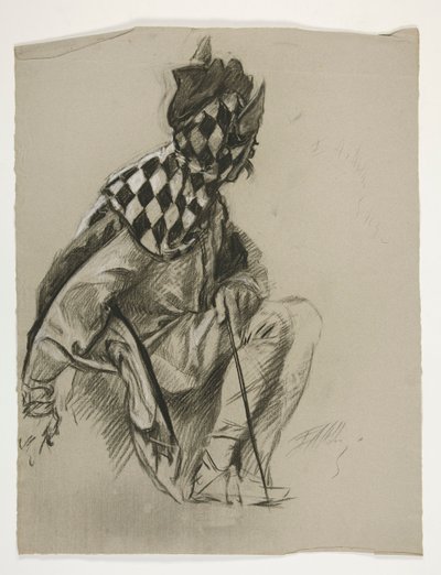 Study of Jester (unused), for the Quest of the Holy Grail (a series of fifteen paintings for the Boston Public Library, completed in 1901) by Edwin Austin Abbey