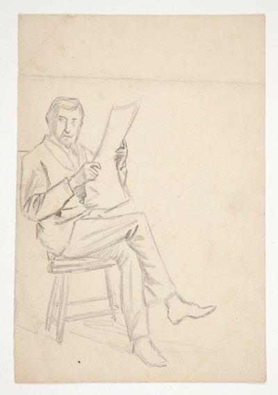 Study of a Man Reading by Edwin Austin Abbey
