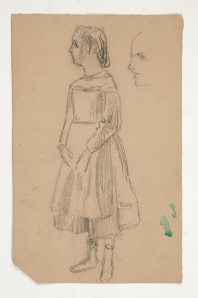 Study of a Young Girl in Pinafore by Edwin Austin Abbey