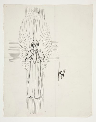 Study of an Angel (for The Quest of the Holy Grail, series of fifteen paintings for the Boston Public Library, completed in 1901) by Edwin Austin Abbey
