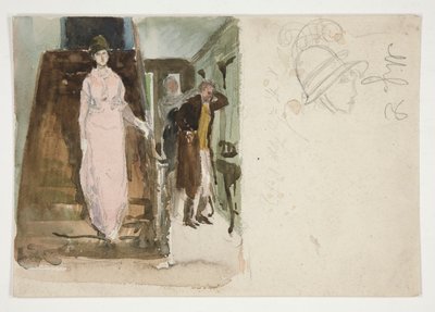 Study of an Interior: Couple Preparing to Leave for the Evening by Edwin Austin Abbey