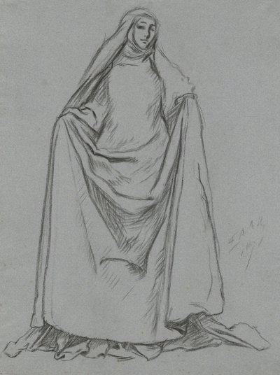 Study of Female Figure (verso: Male Figure) by Edwin Austin Abbey