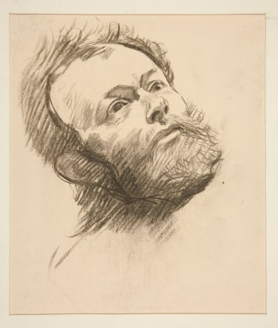 Study of Head of Bearded Man for The Quest of the Holy Grail (series of fifteen paintings for the Boston Public Library, completed in 1901) by Edwin Austin Abbey