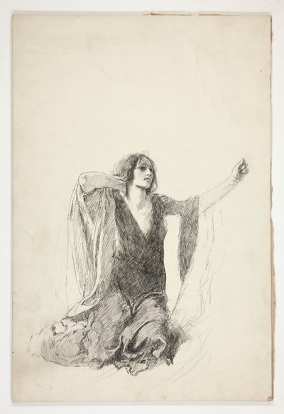 Study of Kneeling Woman, Probably a Study for Juliet in the Tomb Scene by Edwin Austin Abbey