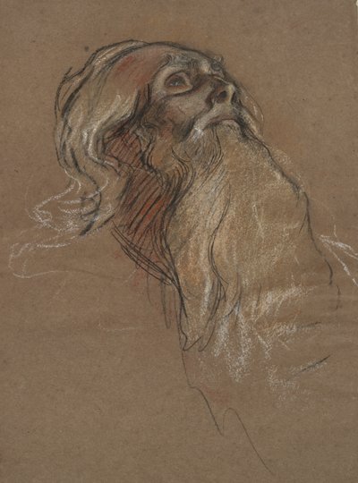 Study of the head of King Amfortas by Edwin Austin Abbey