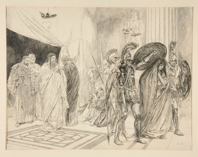 The Imprisonment of the Queen - Act II, Scene I, The Winter by Edwin Austin Abbey