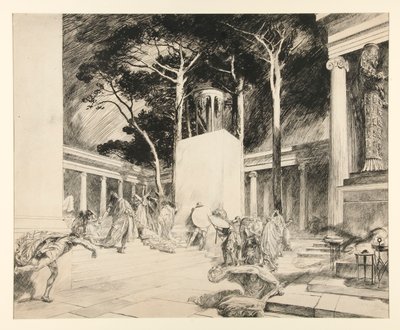 The Oracle Defied, Act III, Scene II, The Winter by Edwin Austin Abbey