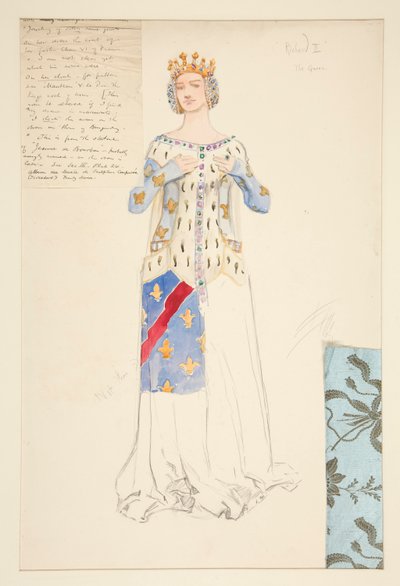 The Queen, Costume Sketch for King Richard II by Edwin Austin Abbey