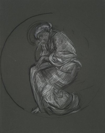 Unidentified figure study for mural project at the Pennsylvania state capitol building, Harrisburg, 1902-1911 by Edwin Austin Abbey