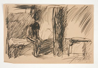 Unidentified Illustration - Study of Person in Prison by Edwin Austin Abbey