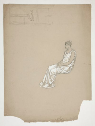 Woman Seated in Classical Garb: Study by Edwin Austin Abbey