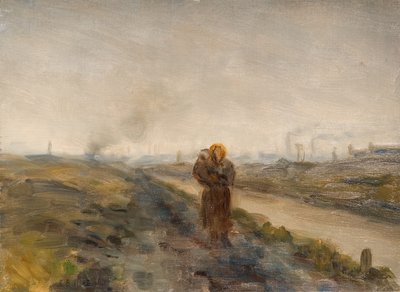 Mother and Child, Black Country Landscape by Edwin Butler Bayliss