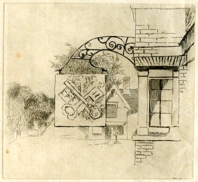 Sign of the Cross Keys, St Neots, Cambridgeshire by Edwin Edwards
