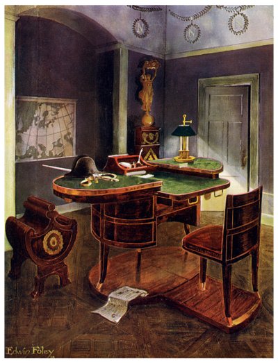 Campaign desk of Napoleon I, Chateau de la Malmaison, France, 1911-1912 by Edwin Foley