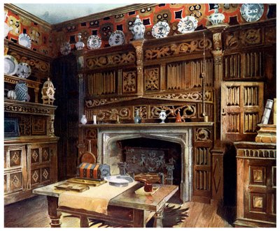The Panelled Study at Groombridge Place, Kent by Edwin Foley