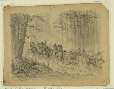 A Stormy March (Artillery) by Edwin Forbes