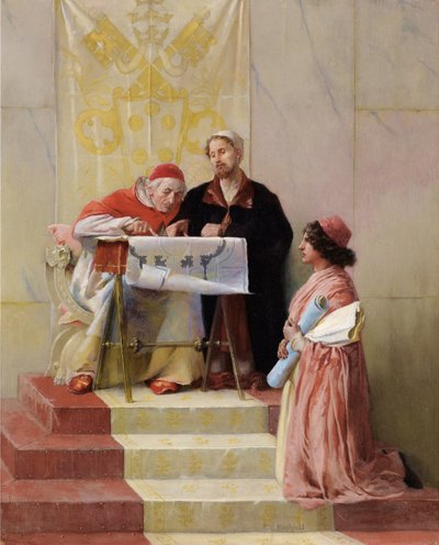 Bramante Showing Plans For Basilica of St. Peter To The Pope by Edwin Howland Blashfield