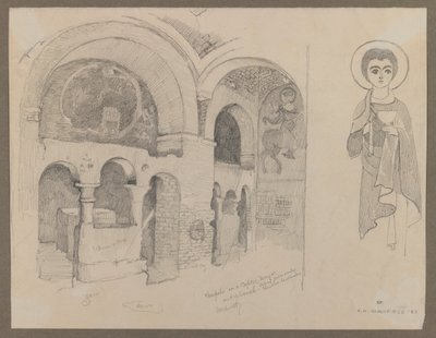 Early Christian (Coptic) Monastery at Esna, 1st March, 1887 by Edwin Howland Blashfield