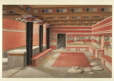 Reimagined Throne Room of the Palace of Minos at Knossos by Edwin J. Lambert