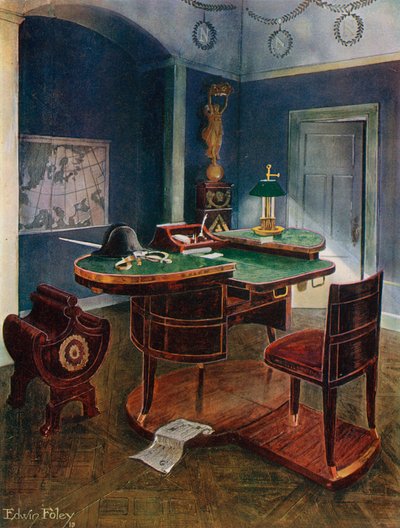 Bureau de Campagne and Bureau en Boite of Napoleon the First, Chateau de la Malmaison, France by Edwin John Foley