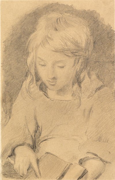 A Young Girl Carding Wool by Edwin Landseer