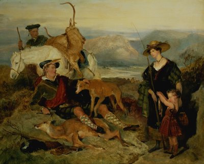 Deer Stalking in the Highlands, showing the Duchess of Bedford, the Duke of Gordon and Lord Alexander Russell by Edwin Landseer