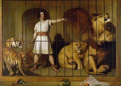 Portrait of Mr Van Amburgh as he Appeared with his Animals at the London Theatre by Edwin Landseer