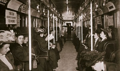 Hudson River subway train, New York, USA by Edwin Levick
