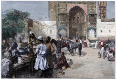An Open-Air Restaurant at Lahore, India, 1880 by Edwin Lord Weeks