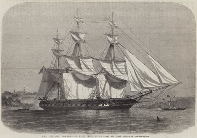 HMS Euryalus, the Vessel in which Prince Alfred takes his First Voyage to Sea by Edwin Weedon