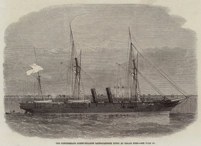 The Confederate Screw-Steamer Rappahannock lying at Calais Pier by Edwin Weedon