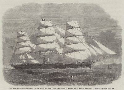 The New Iron Screw Steam-Ship London, built for the Australian Trade by Messers Money Wigram and Sons, at Blackwall by Edwin Weedon