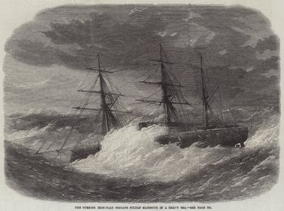 The Turkish Iron-Clad Frigate Sultan Mahmoud in a Heavy Sea by Edwin Weedon