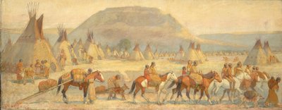 Blackfoot Camp Scene by Edwin Willard Deming