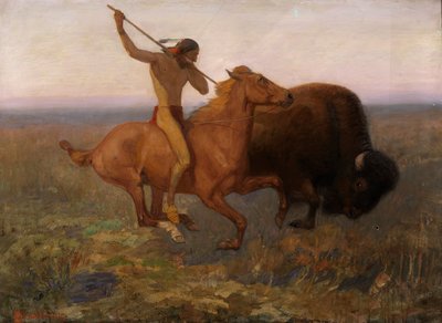 Indian Hunting Buffalo, late 19th-early 20th century by Edwin Willard Deming
