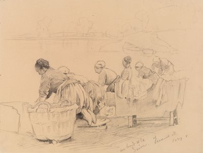 Washerwomen by the River Seine by Eero Järnefelt