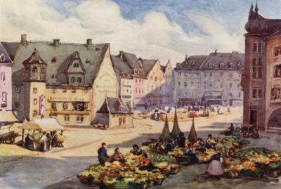 The Rhine: The Market Place, Mainz, Mayence by Effie Jardine