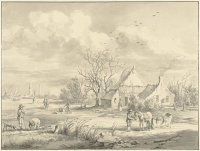 The Porenhuis with the City of Groningen in the Distance by Egbert van Marum